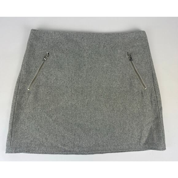GAP Size 6 Gray Recycled Wool Mini Skirt Zip Pockets Y2K 2000s Preppy Chic Grey - Picture 1 of 7